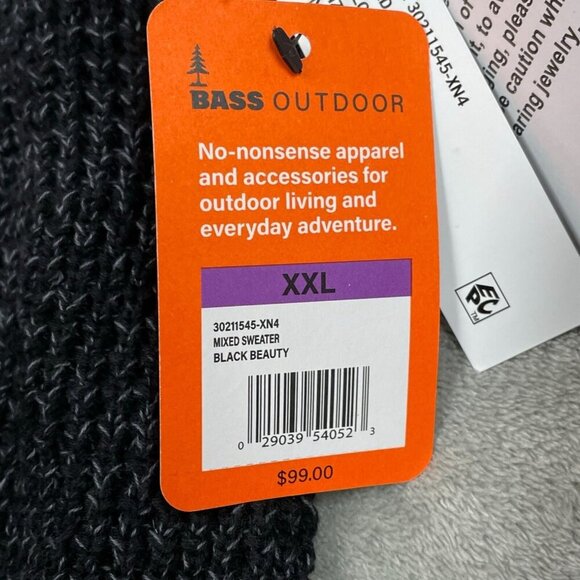Bass Outdoor XXL Mixed Sweater Black Beauty Cotton & Polyester NWT 6375 - Picture 4 of 8